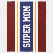 SPORTS MAMA Athletic Bold Red White Stripes Fleecedecke (Vorderseite)