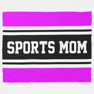 SPORTS MAMA Spaß Sportlich Rosa Schwarz-weiße Stre Fleecedecke