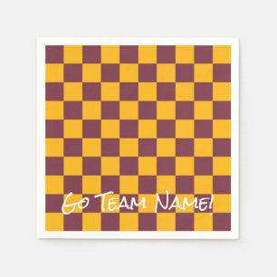 Sports Maroon Gold Karo Team NAME School Colors Serviette