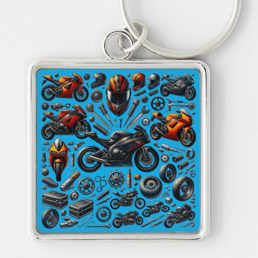 Sports Motorcycles: Speed and Performance Schlüsselanhänger (Vorne)