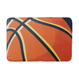 Sports Orange Basketball Badematte