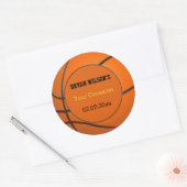 Sports Party Baskeball Thema Personalisierte Aufkl Runder Aufkleber (Umschlag)