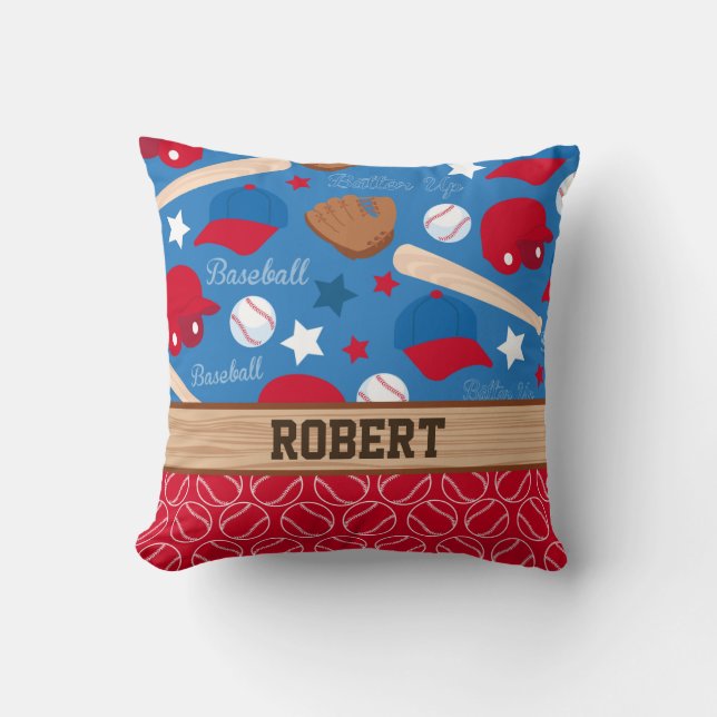 SPORTS personalisieren Name Baseball-Lüftermuster Kissen (Vorderseite)