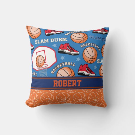 SPORTS Personalisiert Name Basketball Lüftermuster Kissen (Vorderseite)