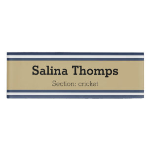 SPORTS STRIPES - blau-beige grau + Ihre Ideen Namenschild