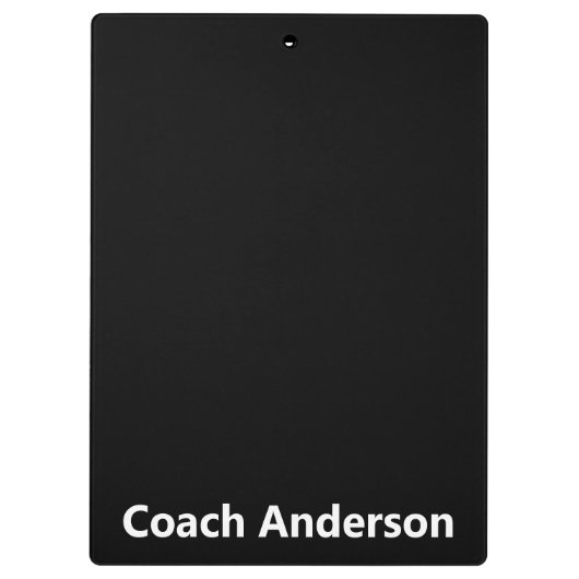 Sports Team Coach's Name Black and White Klemmbrett (Rückseite)