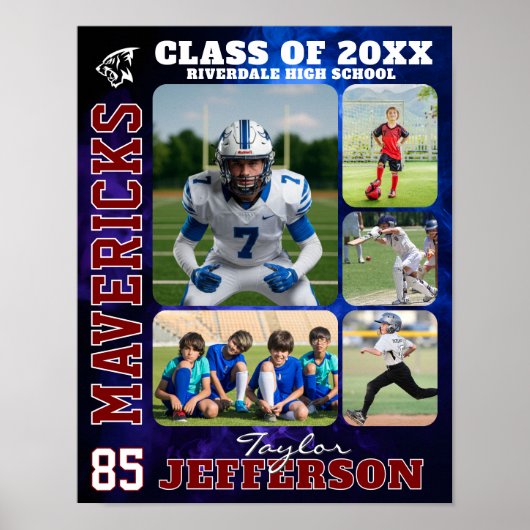 Sports Team High School Senior Day Picture Collage Poster (Vorne)