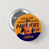 Sports Team Senior Night Editable Color Button (Vorne & Hinten)