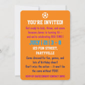 Sports Theme 10th Birthday Invitation Einladung (Rückseite)