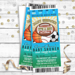 Sports Theme Party Baby Shower Einladung