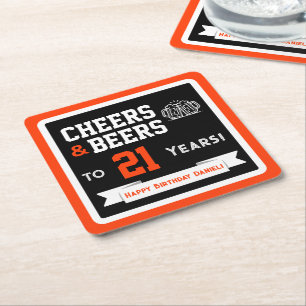 Sports-Themen-Biere und Prost-Geburtstagsfeier Rechteckiger Pappuntersetzer
