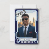 Sports Trading Card Photo Blue Groomsman Proposal (Vorderseite)