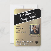 Sports Trading Card Photo Gold Groomsman Proposal (Rückseite)