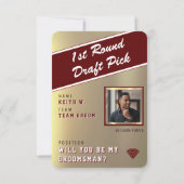 Sports Trading Card Photo Red Groomsman Proposal (Rückseite)