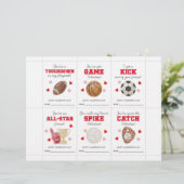 Sports Valentine’s Day Cards for Kids Classroom Briefbogen (Stehend Vorderseite)