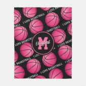 Sportsaal für Rosa Girls I Liebe Basketball Fleecedecke (Vorderseite)