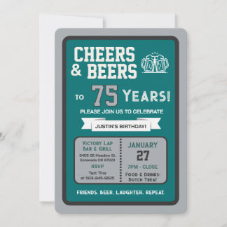 Sportsbar-Geburtstags- Cheers und Biere auf 75 Jah Einladung
