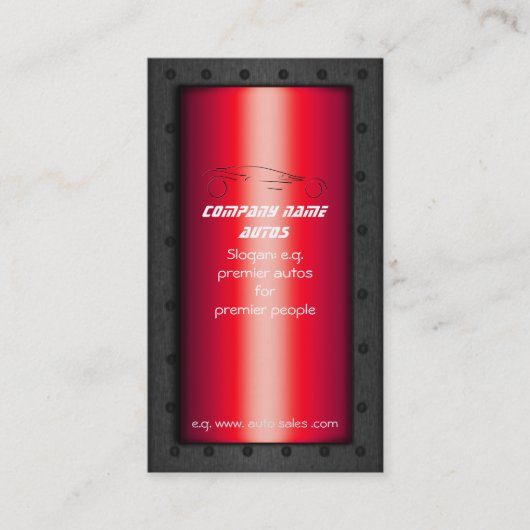 Sportscar auf Rot - Auto - Verkaufsvorlage Visitenkarte (Vorderseite)