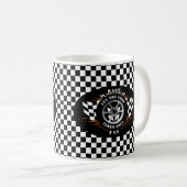 Sportscar Racing Wheel Flames Checkered Flag Pro Kaffeetasse (VorderseiteRechts)