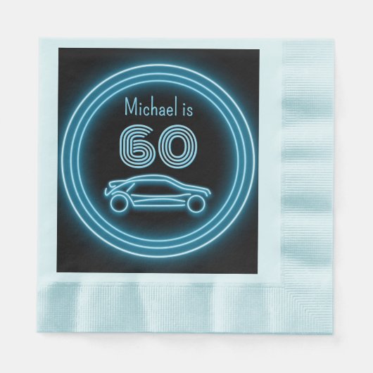 Sportscar Thema für Motorsportler Blue Serviette (Vorderseite)