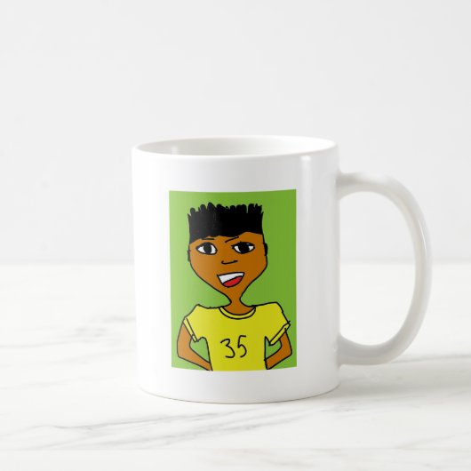 Sportschwarzer Cartoon Kaffeetasse (Rechts)