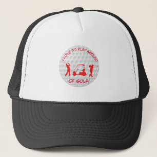 Sportsegler Golf Ball Red Silhouette Trucker Hat Truckerkappe
