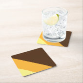 Sportsender 70er Brawn Yellow Orange Summer Stripe Rechteckiger Pappuntersetzer (Vor Ort)