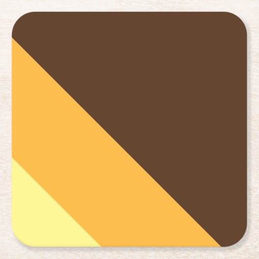 Sportsender 70er Brawn Yellow Orange Summer Stripe Rechteckiger Pappuntersetzer (Vorderseite)