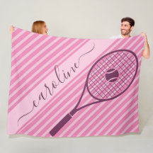 Sportsender Pink Striping Tennis Racket & Ball Nam