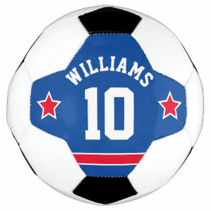 Sportsender Stars Zahlen Streifen Red White Blue T Fußball