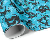 Sportskateboarder Blue Black Skater Boy Cool Geschenkpapier (Rolleneckpunkt)