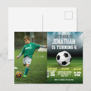 Sportskinder Fußball Foto Geburtstag Postkarte