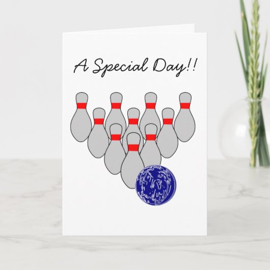 Sportsman Bowling Birthday Card Karte (Vorderseite)