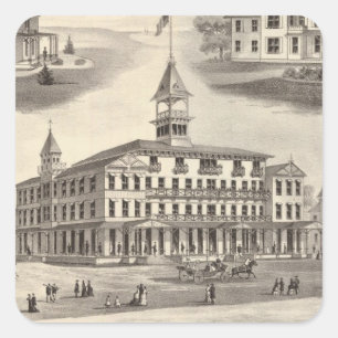 Sportsman's Hall & Hütten Quadratischer Aufkleber