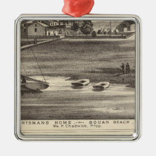 Sportsmans Zuhause, Squan Strand, NJ Silbernes Ornament