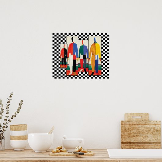 Sportsmen (Remix) von Kazimir Malevich Poster (Küche)