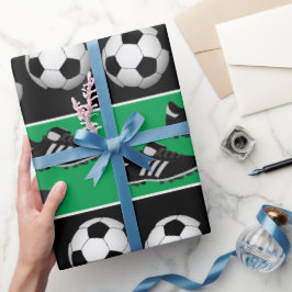 Sportsoccer Ball Schuhe Muster Party Packung Geschenkpapier