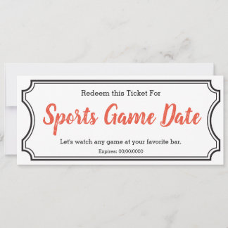 Sportspiel Datum IOU Ticket
