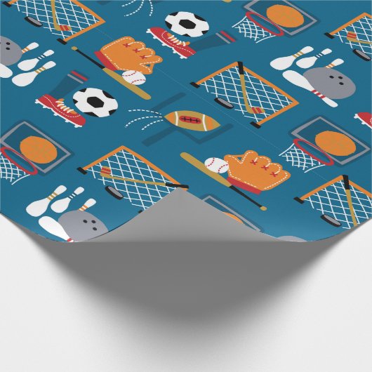 Sportspiele Geschenkpapier (Ecke)
