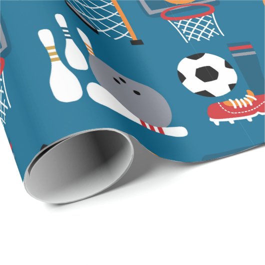 Sportspiele Geschenkpapier (Rolleneckpunkt)