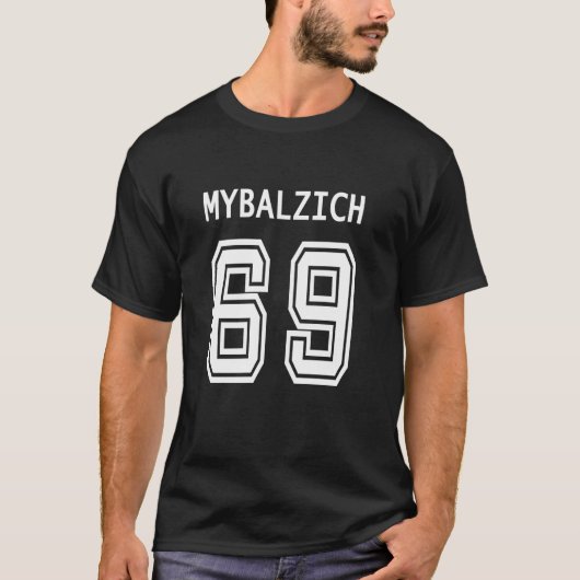 Sportspieler Mybalzich 69 Witziger T-Shirt (Vorderseite)
