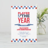 Sportspielerparty für Kinder Einladung (Stehend Vorderseite)