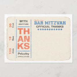 Sportsstar Bar Mitzvah Danke, Card Blue Mitteilungskarte