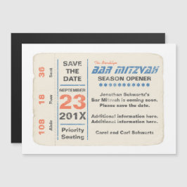 Sportsstar Bar Mitzvah Save the Date blau Magneteinladung