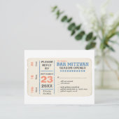 Sportsstar Bar Mitzvah UAWG Reply Card Blau RSVP Karte (Stehend Vorderseite)