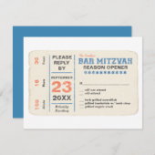 Sportsstar Bar Mitzvah UAWG Reply Card Blau RSVP Karte (Vorne/Hinten)