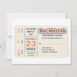 Sportsstar Bar Mitzvah UAWG Reply Card Blau RSVP Karte