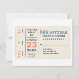 Sportsstar Bar Mitzvah UAWG Reply Card Blau RSVP Karte