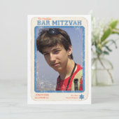 Sportstar Bar Mitzvah Einladung Blue (Stehend Vorderseite)