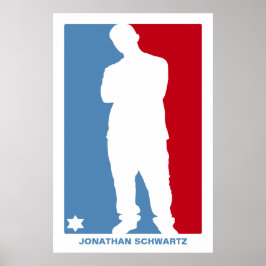 Sportstar Bar Mitzvah Poster Blau und Rot